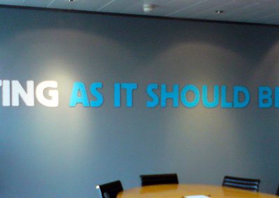 Vinyl lettering used for wall murals for you board or meeting rooms