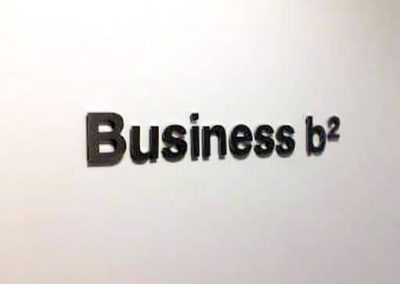 Laser cut acrylic signs fixed direct to an internal wall