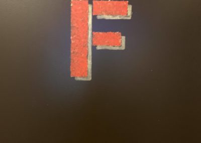 Distressed F Painted on Door