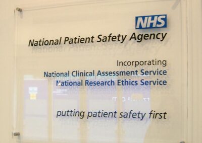 NHS Acrylic Sign - Vinyl Graphics to rear