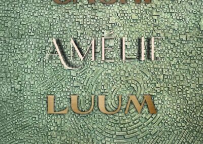 Letters on a decorative wall
