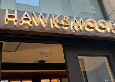 Hawksmoor Brass Halo Illuminated Letters with Patina