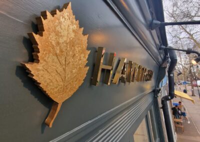 Gold Letters and Logo Icon to Fascia